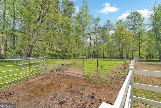 view of yard featuring fence