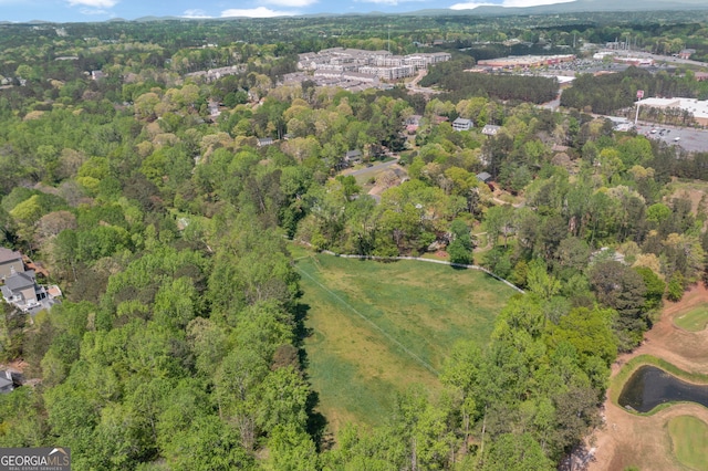 bird's eye view with a view of trees
