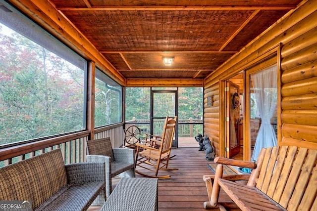 view of sunroom