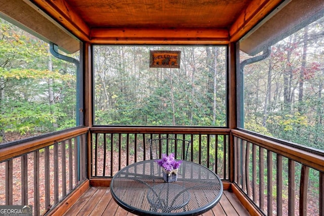 view of sunroom