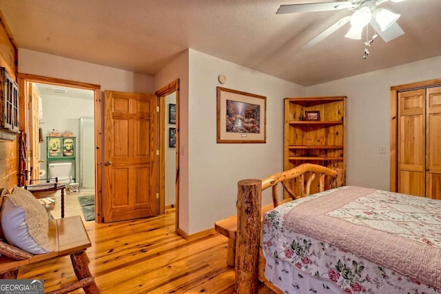 bedroom with light wood-type flooring