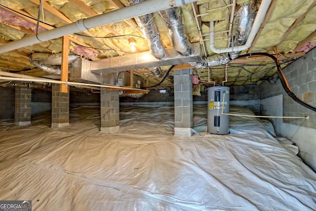 details featuring electric water heater