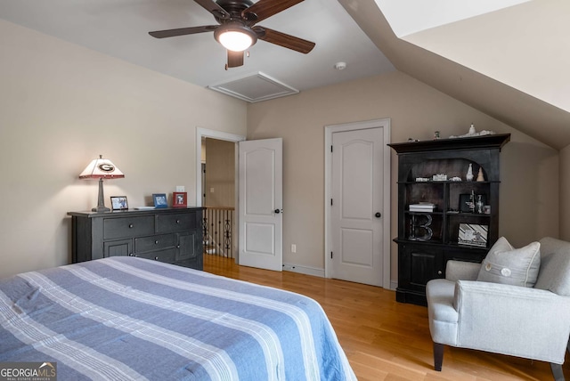 240 Trotters Rdg, Fayetteville, GA 30215 - bedroom with ceiling fan, attic access, and wood finished floors
