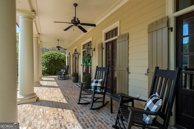 240 Trotters Rdg, Fayetteville, GA 30215 - view of patio / terrace featuring a porch and ceiling fan