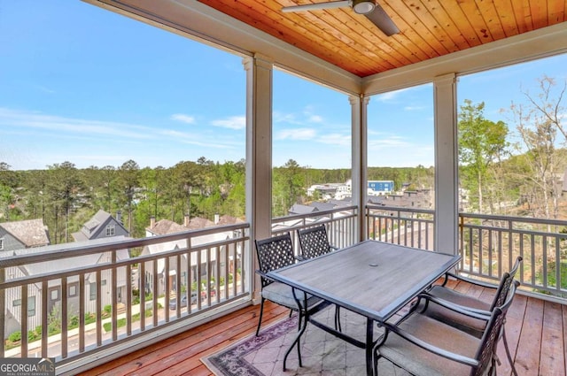 1130 Lupo Loop, Chattahoochee Hills, GA 30268 - wooden terrace with ceiling fan and outdoor dining area