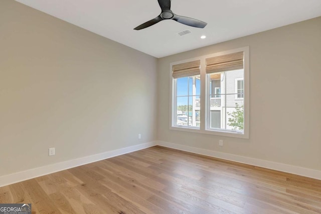 1130 Lupo Loop, Chattahoochee Hills, GA 30268 - spare room featuring light wood-type flooring, recessed lighting, and ceiling fan