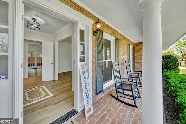 view of patio with covered porch