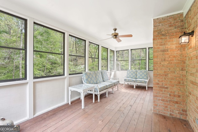 918 Guinevere Way SW, Lilburn, GA 30047 - sunroom / solarium featuring ceiling fan and outdoor lounge area