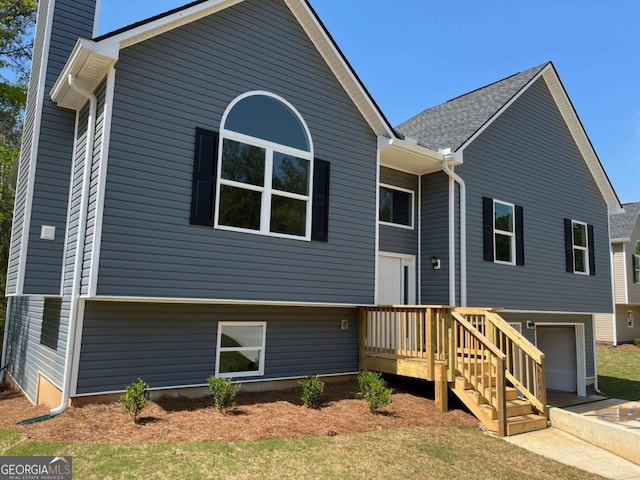 202 Gamel Rd, Dallas, GA 30157 - rear view of property featuring a garage and a chimney