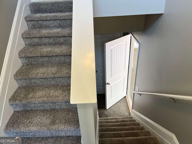 202 Gamel Rd, Dallas, GA 30157 - stairs with carpet and baseboards