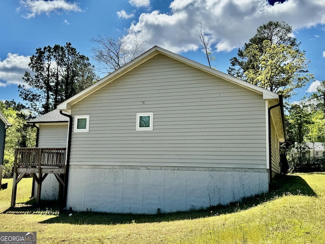 1037 E Doyle St, Toccoa, GA 30577 - view of property exterior with a lawn and a wooden deck
