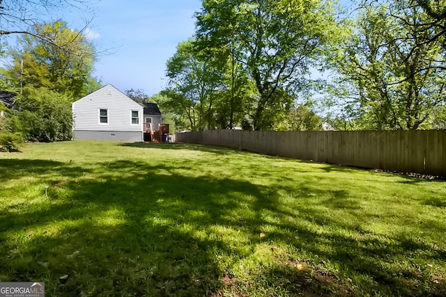 view of yard with fence