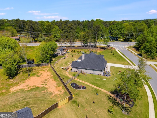 bird's eye view with a forest view