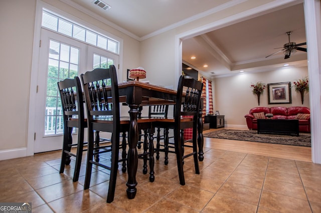 4149 Yancey Rd, Douglasville, GA 30135 - dining area featuring tile patterned flooring, baseboards, and crown molding
