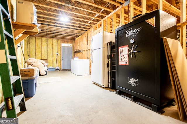 4149 Yancey Rd, Douglasville, GA 30135 - basement with refrigerator and freestanding refrigerator