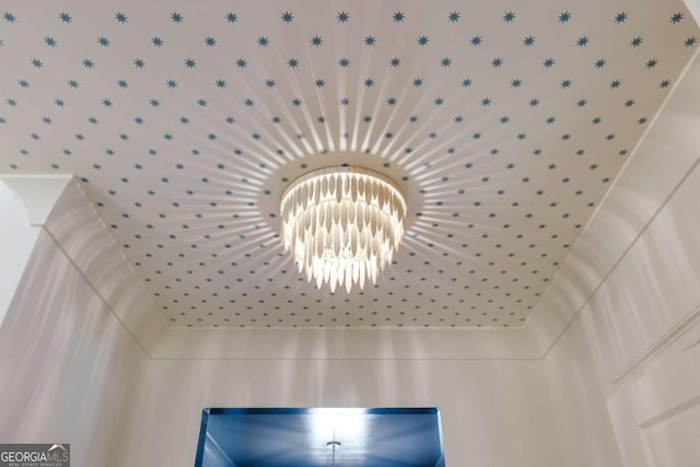 room details with an inviting chandelier