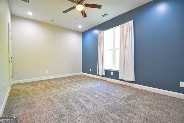 191 Fairview Oak Trl, Dallas, GA 30157 - carpeted spare room featuring ceiling fan and recessed lighting