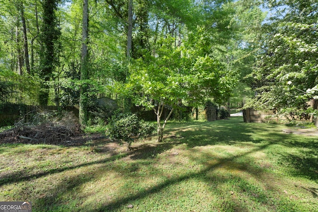 view of yard featuring fence