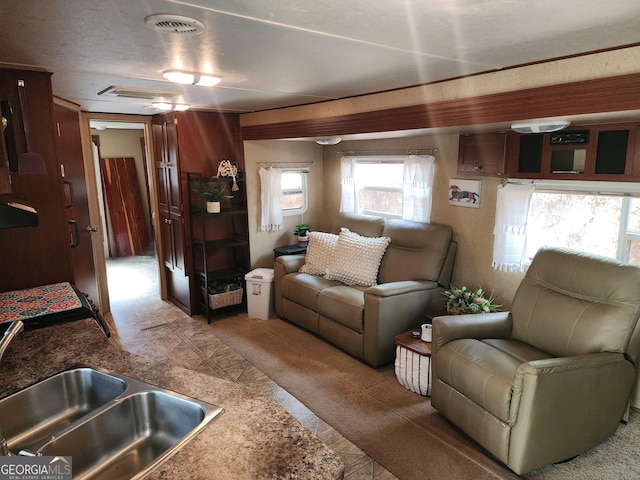84 27th St, Ellijay, GA 30540 - living area with carpet and visible vents