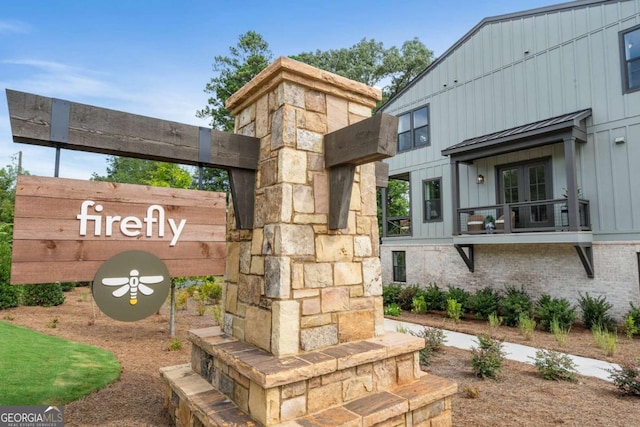 view of community sign