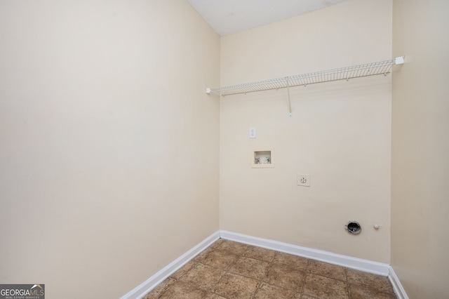 laundry room with laundry area, electric dryer hookup, baseboards, and hookup for a washing machine