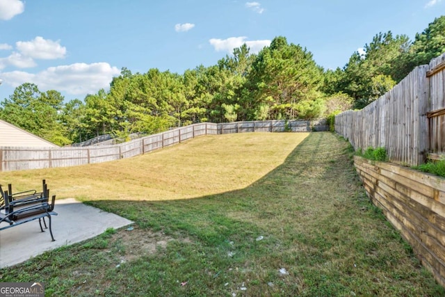 7431 Saint David St, Fairburn, GA 30213 - fenced backyard featuring a patio