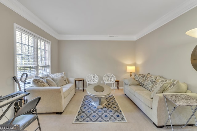 1812 Mountain Lake Dr NW, Kennesaw, GA 30152 - living area with ornamental molding and light colored carpet
