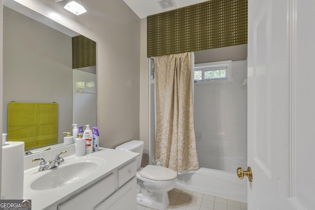 1812 Mountain Lake Dr NW, Kennesaw, GA 30152 - full bathroom featuring vanity, shower / tub combo, and tile patterned floors