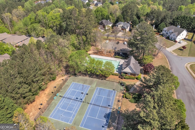 1812 Mountain Lake Dr NW, Kennesaw, GA 30152 - aerial overview of property's location with a heavily wooded area
