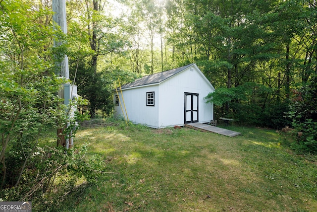 view of shed