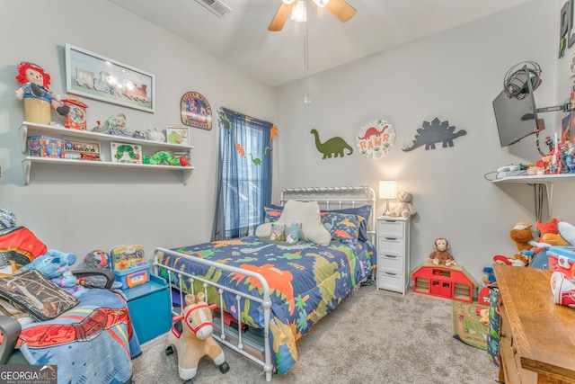 11 Bush Arbor Pl SW, Rome, GA 30165 - carpeted bedroom with visible vents and a ceiling fan