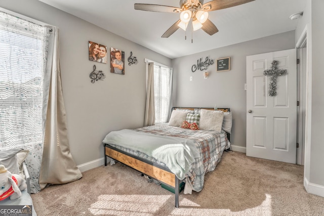 11 Bush Arbor Pl SW, Rome, GA 30165 - bedroom with baseboards, a ceiling fan, and carpet