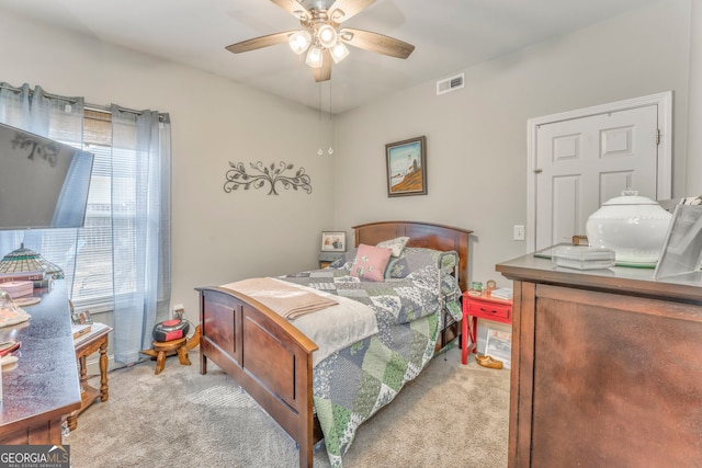 11 Bush Arbor Pl SW, Rome, GA 30165 - bedroom with visible vents, ceiling fan, and carpet