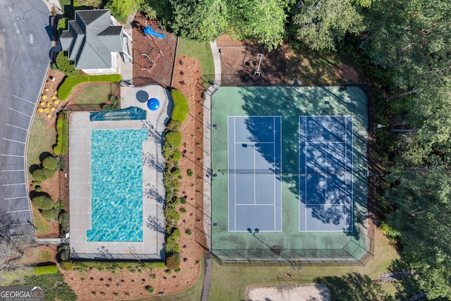 1035 Bridle Path Dr, Lawrenceville, GA 30045 - bird's eye view of a pool area