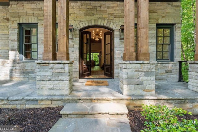 448 Golden Bear Pass, Dahlonega, GA 30533 - view of exterior entry with stone siding