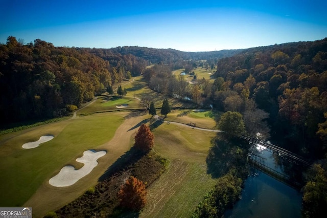 448 Golden Bear Pass, Dahlonega, GA 30533 - aerial view of property's location featuring a golf course and a heavily wooded area
