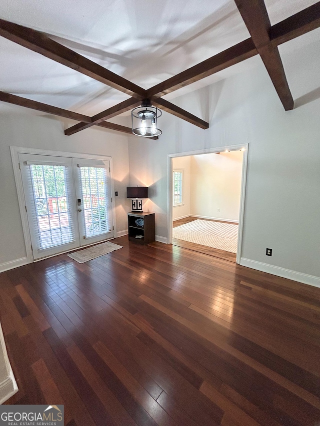 3411 Ponderosa Rd, Portal, GA 30450 - unfurnished living room with hardwood / wood-style flooring, french doors, and healthy amount of natural light