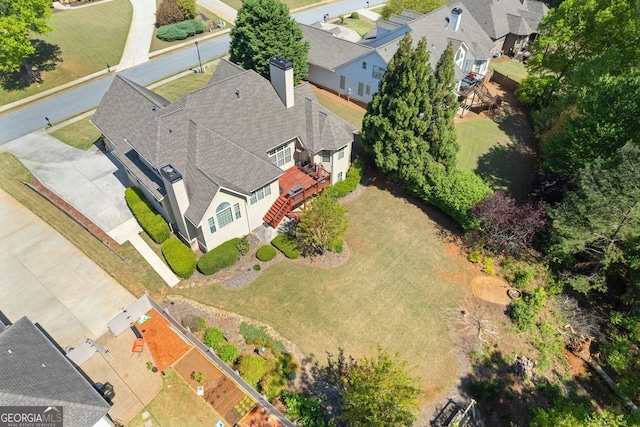 bird's eye view with a residential view
