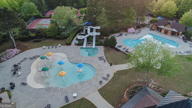 6048 Golf View Xing, Locust Grove, GA 30248 - aerial view of a pool area