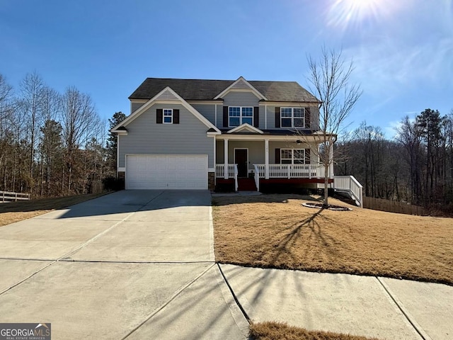 121 Birch River Ct, Dallas, GA 30132 - view of front facade featuring an attached garage, covered porch, and concrete driveway