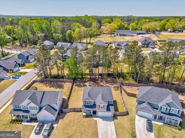 1302 Gardenia Ct, Villa Rica, GA 30180 - bird's eye view featuring a forest view and a residential view