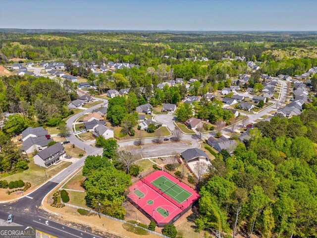 1302 Gardenia Ct, Villa Rica, GA 30180 - bird's eye view featuring a view of trees and a residential view