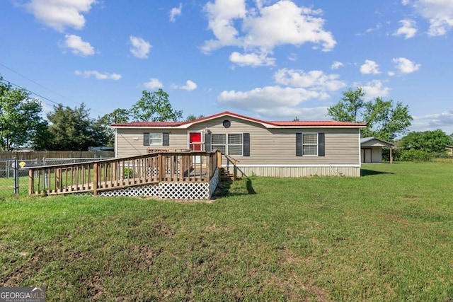6603 Christie Cir, Blackshear, GA 31516 - rear view of property with a wooden deck