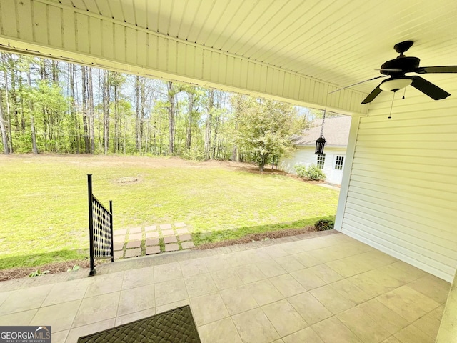 293 N Avery Rd NW, Rome, GA 30165 - view of patio / terrace with a ceiling fan