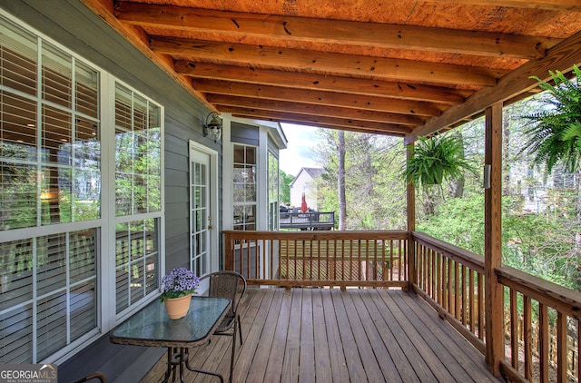 view of wooden deck
