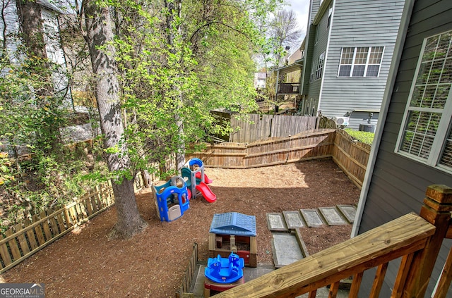 exterior space with a fenced backyard