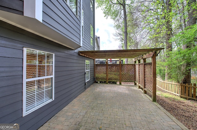 view of patio / terrace with fence