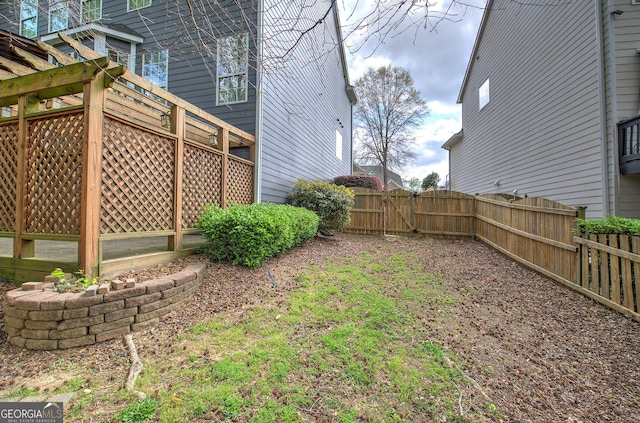view of yard with fence