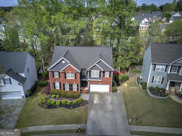 bird's eye view with a residential view