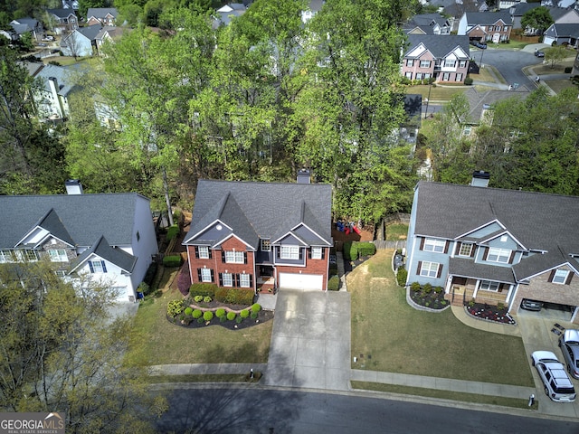 drone / aerial view featuring a residential view
